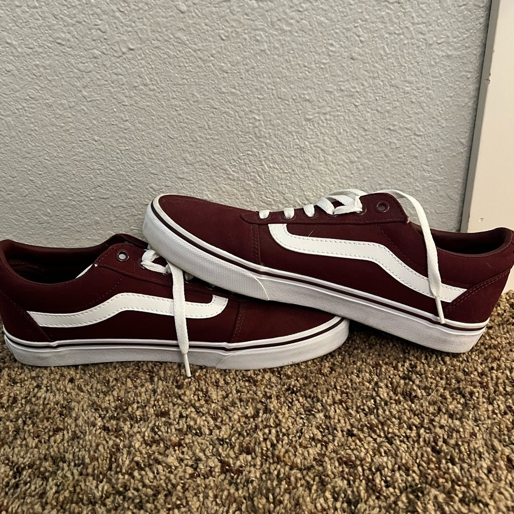 Vans Red and White Sneakers